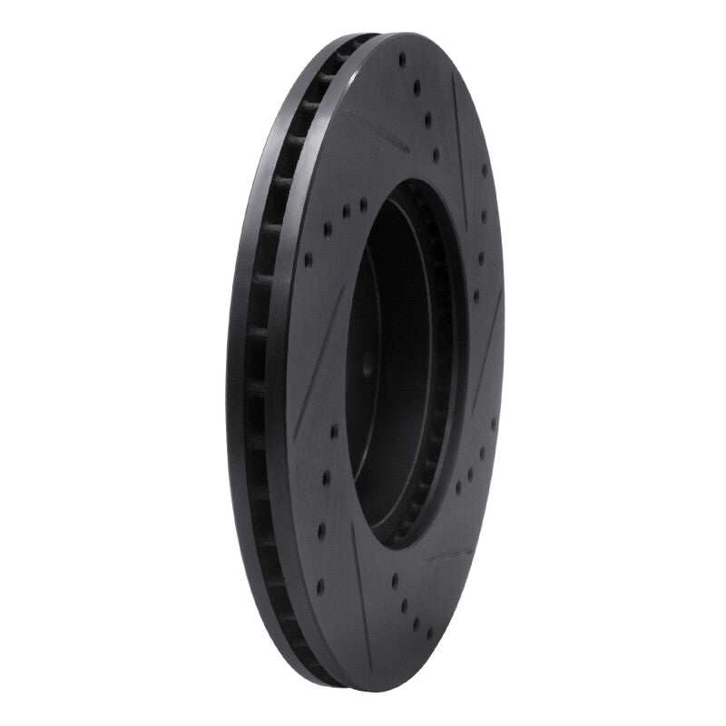 R1 Concepts R1 04-10 Chevrolet Epica (USA/Canada) Front Left Drilled & Slotted Black Brake Rotor