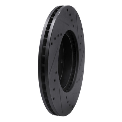 R1 Concepts R1 04-10 Chevrolet Epica (USA/Canada) Front Left Drilled & Slotted Black Brake Rotor