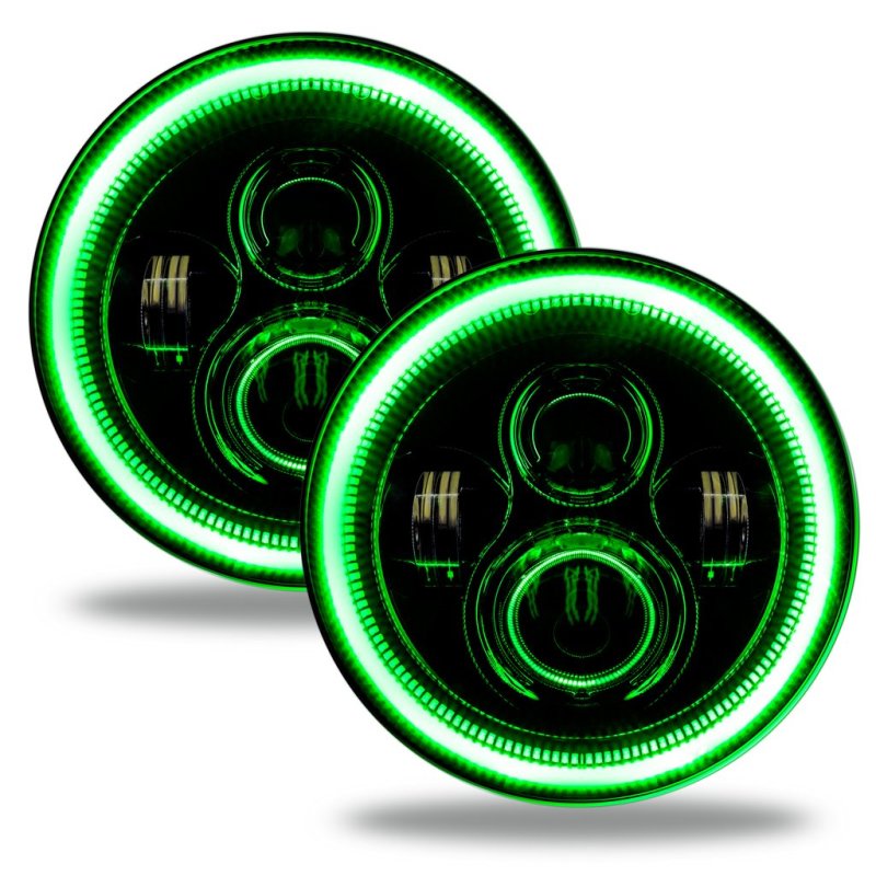 ORACLE Lighting Oracle Jeep Wrangler JL/Gladiator JT 7in. High Powered LED Headlights (Pair) - Green