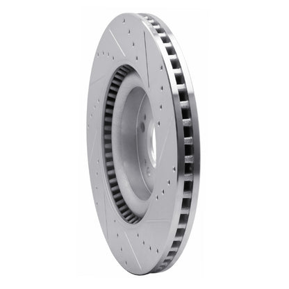R1 Concepts R1 18-20 Genesis G80 Front Left Drilled & Slotted Silver Brake Rotor