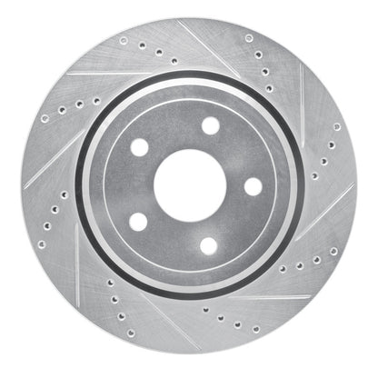 R1 Concepts R1 12-25 Dodge Durango Rear Right Drilled & Slotted Silver Brake Rotor