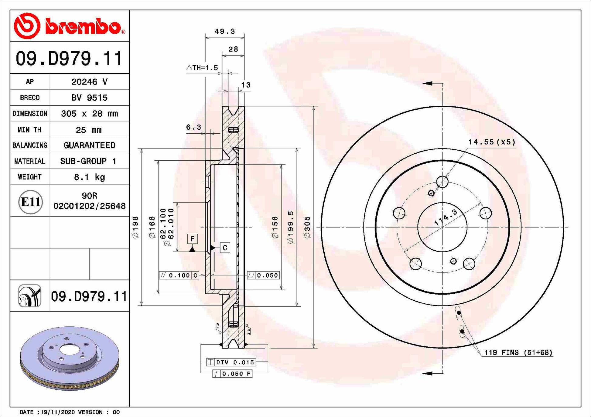 AUGER AUG57175 Disc Brake Caliper Repair Kit