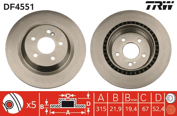 TRW MOTO DF4551 Brake Disc