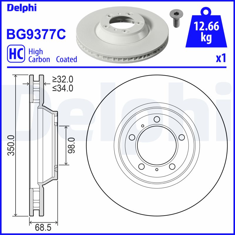 DELPHI BG9377C Brake Disc