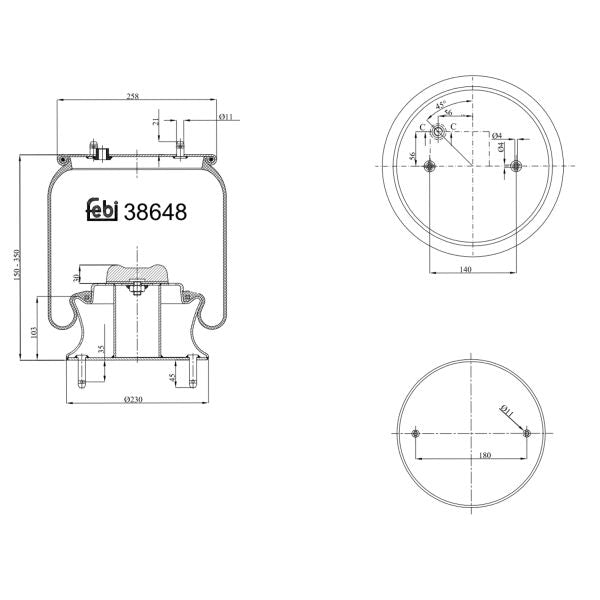 FEBI FE38648 Air Suspension Bellow