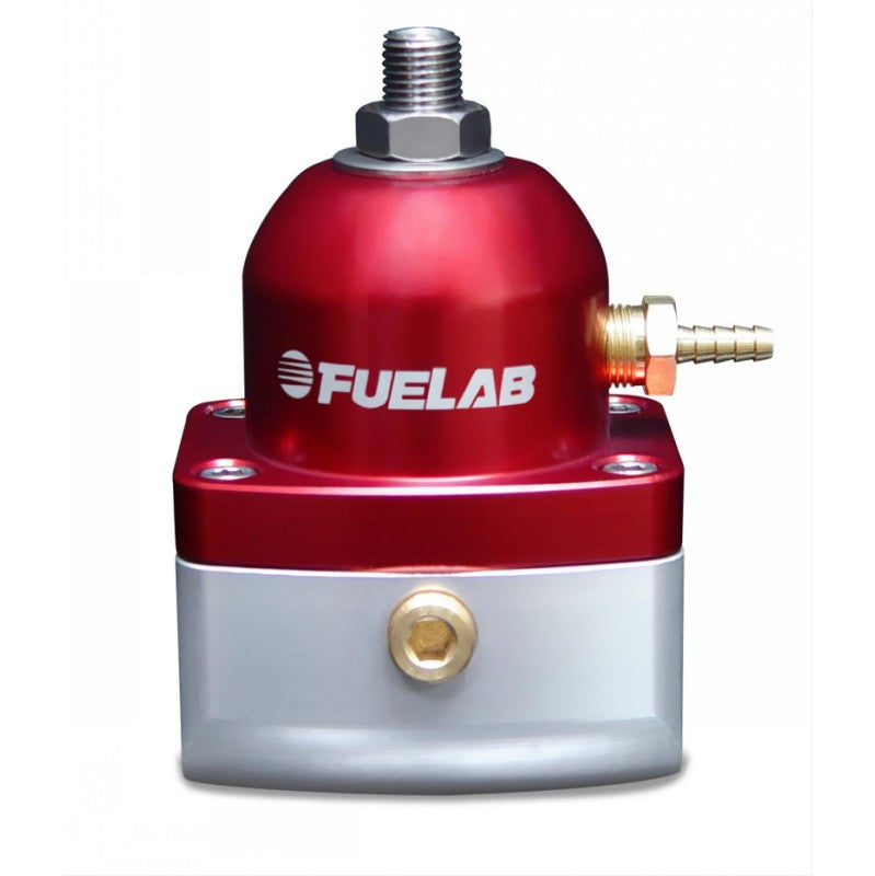 FUELAB 52503-2-L-E FUEL PRESSURE REGULATOR IN-LINE EFI (25-90 PSI, 6AN-IN, 6AN-OUT) RED