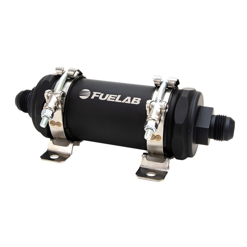 FUELAB 86823 PRO SERIES IN-LINE FUEL FILTER (10AN IN/OUT, 6 INCH 100 MICRON STAINLESS STEEL ELEMENT)