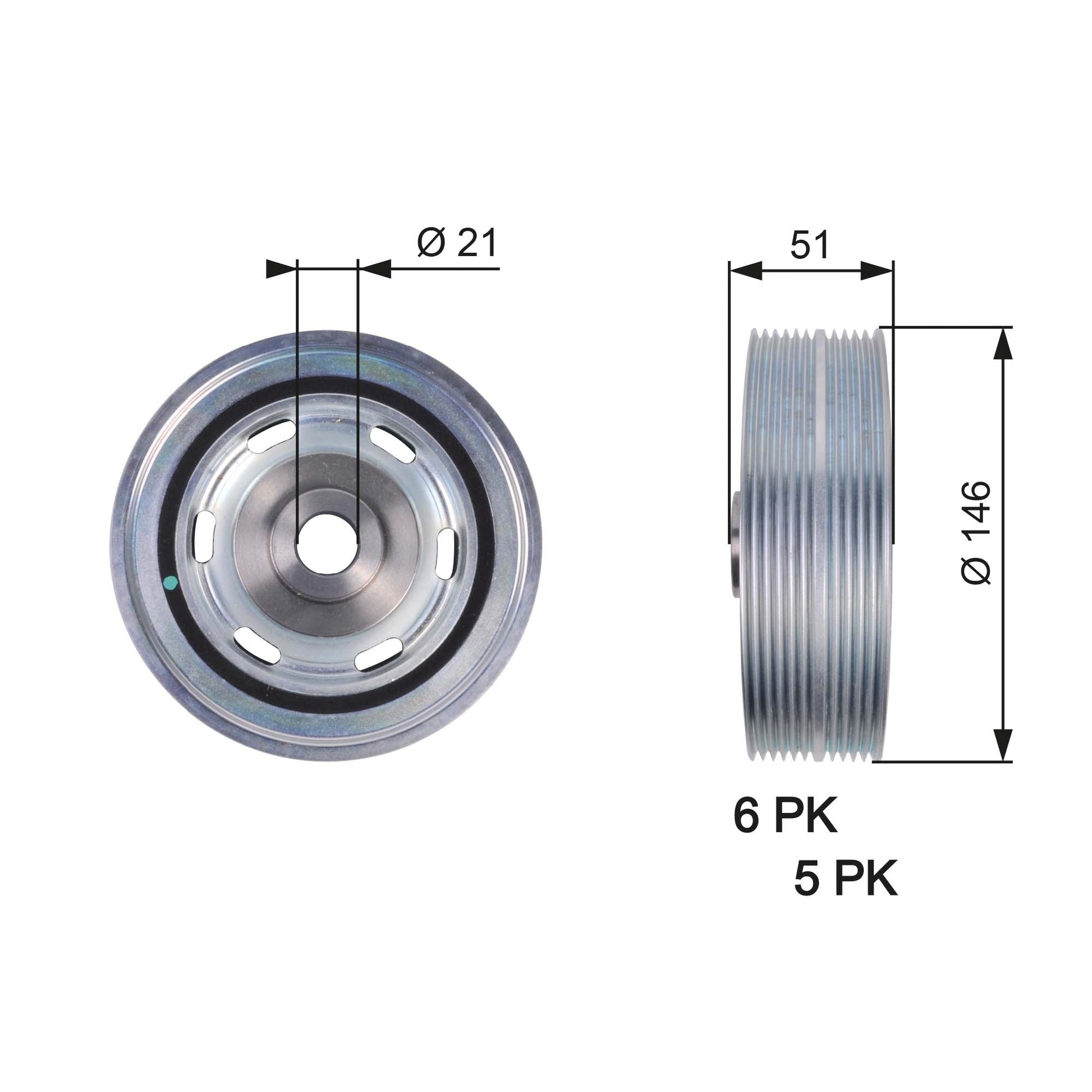 GATES GATTVD1083 Crankshaft Belt Pulley