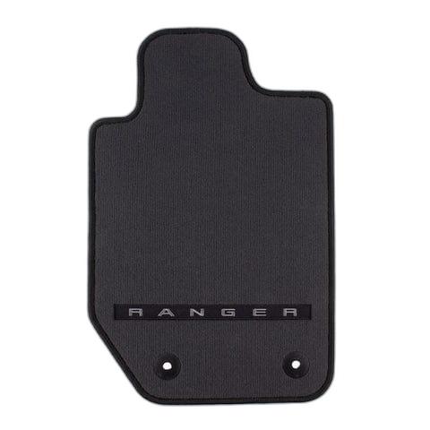 GENUINE FORD 1744371 RANGER VELOUR FLOOR MATS FRONT, BLACK, DRIVER SIDE