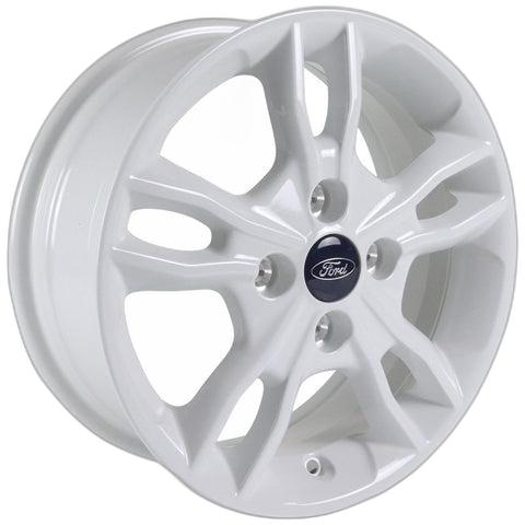 GENUINE FORD 2260969 FIESTA ALLOY WHEEL 15" 5 X 2-SPOKE DESIGN, FROZEN WHITE