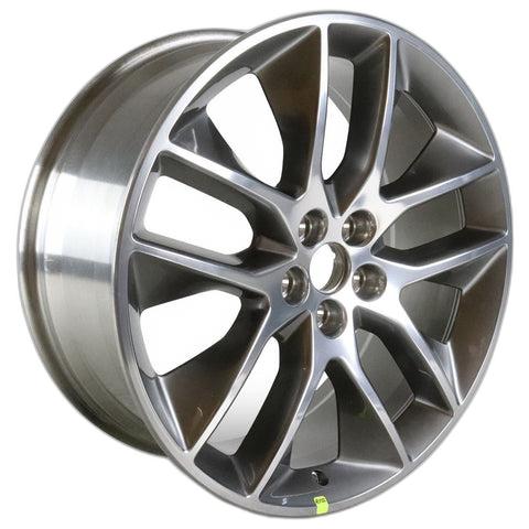 GENUINE FORD 5358303 EDGE ALLOY WHEEL 20" 5 X 2-SPOKE Y DESIGN, POLISHED FACE/DARK STAINLESS POCKETS