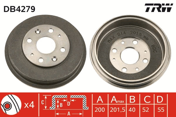 TRW MOTO DB4279 Brake Drum