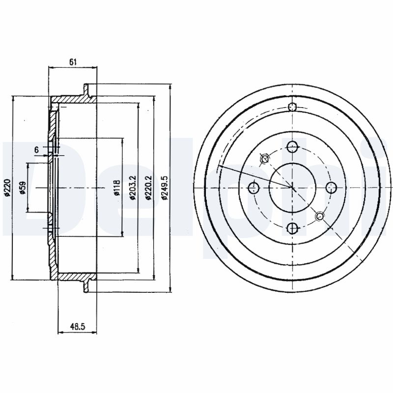 DELPHI BF413 Brake Drum