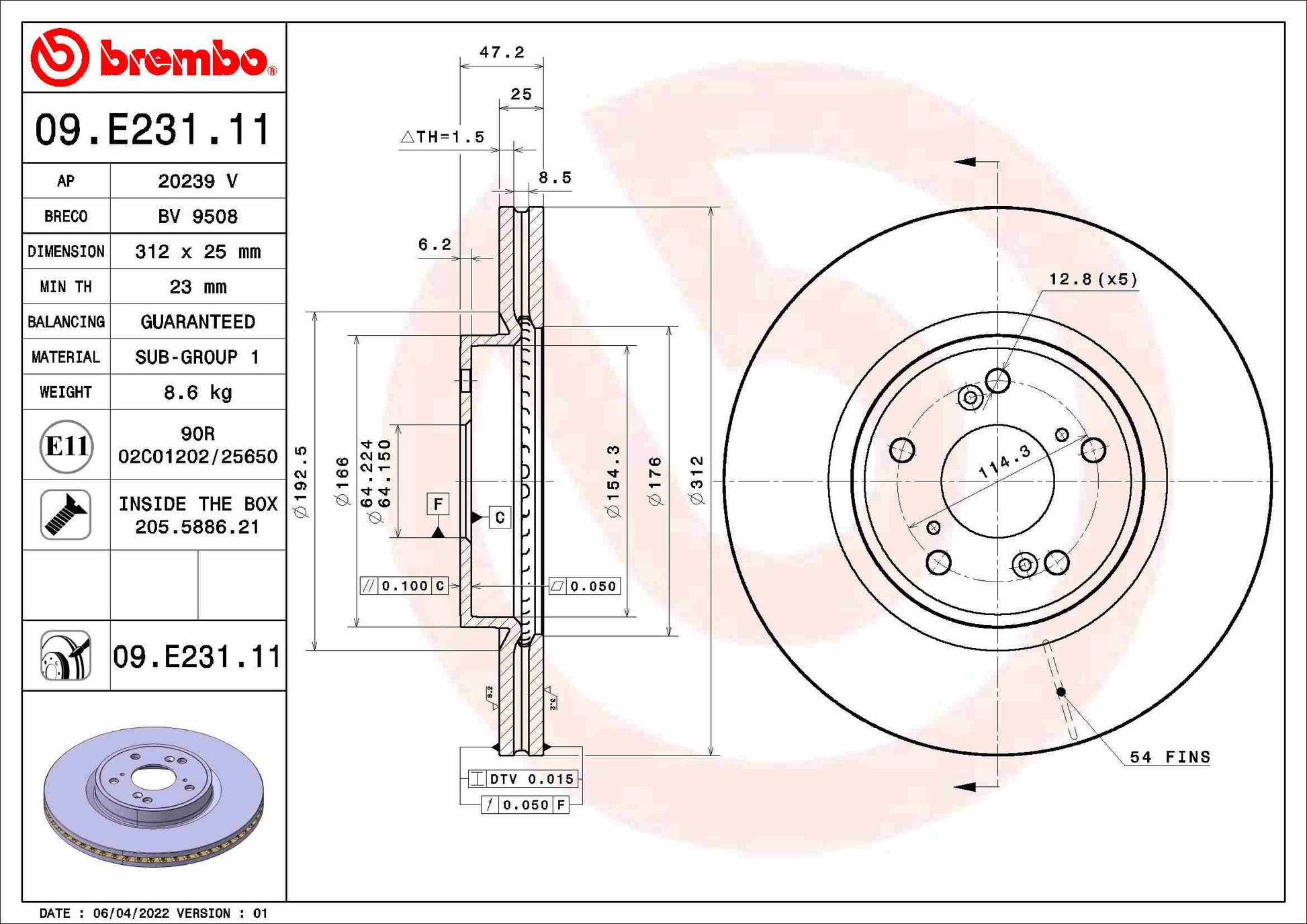 TOURMAX BCF-320 Disc Brake Caliper Repair Kit