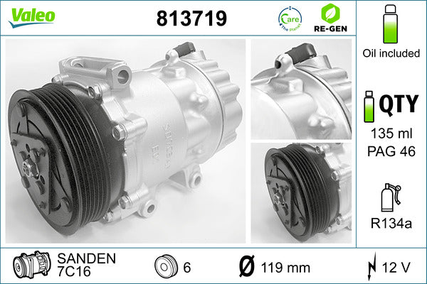 VALEO VAL813719 Air Conditioning Compressor
