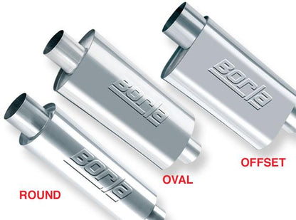 Borla 3 -1/2in In/Out x 5in Round x 8in Long XR-1 Sportsman Shorty Racing Muffler