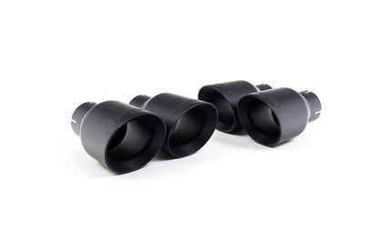 MillTek SSXAU1199 Audi S4/S5 B9 Sport Diff without Brace Bars - Non-Resonated (Louder) Cat-Back Exhaust System with Quad GT-100 Cerakote Black Trims