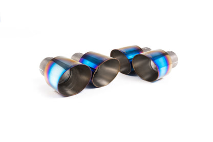 MillTek SSXAU1173 Audi S4/S5 B9 Non Sport Diff models - Resonated (Quieter) Cat-Back Exhaust with Quad GT-100 Burnt Titanium Trims