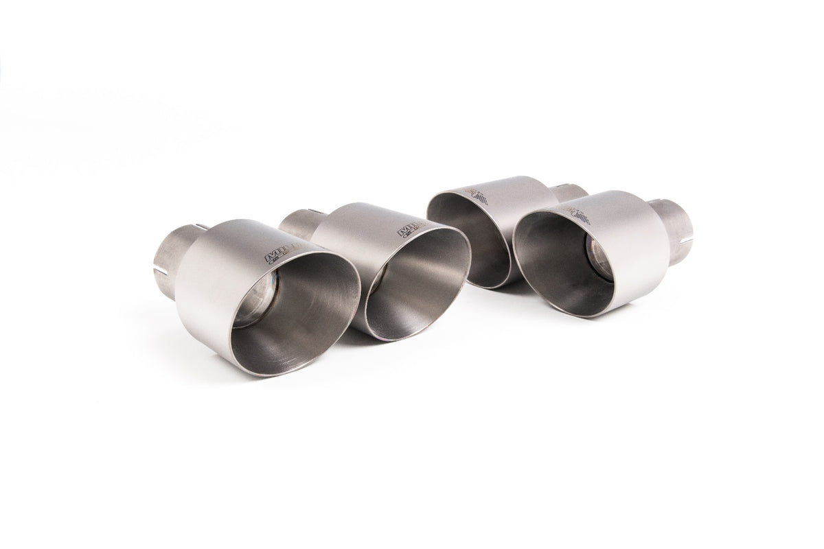MillTek SSXAU1147 Audi S5 B9 Sport Diff models without Brace Bars - Resonated (Quieter) Cat-Back Exhaust System with Quad GT-100 Titanium Trims