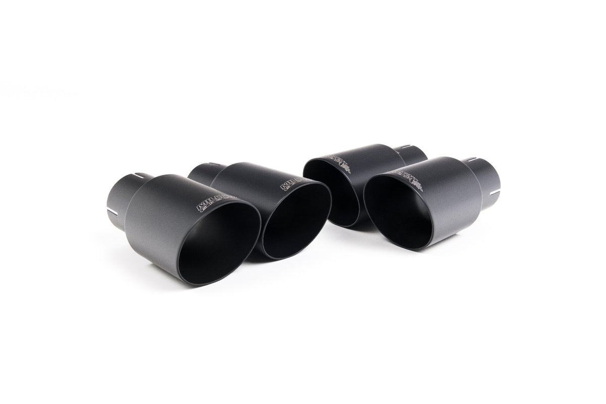 MillTek SSXAU1188 Audi S4/S5 B9 Non Sport Diff models - Non-Resonated (Louder) Cat-Back Exhaust System with Quad GT-90 Cerakote Black Trims