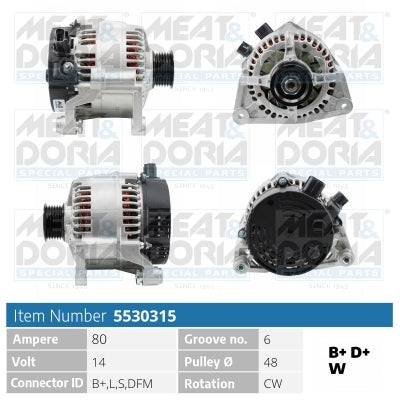 MEAT & DORIA MD5530315 Alternator