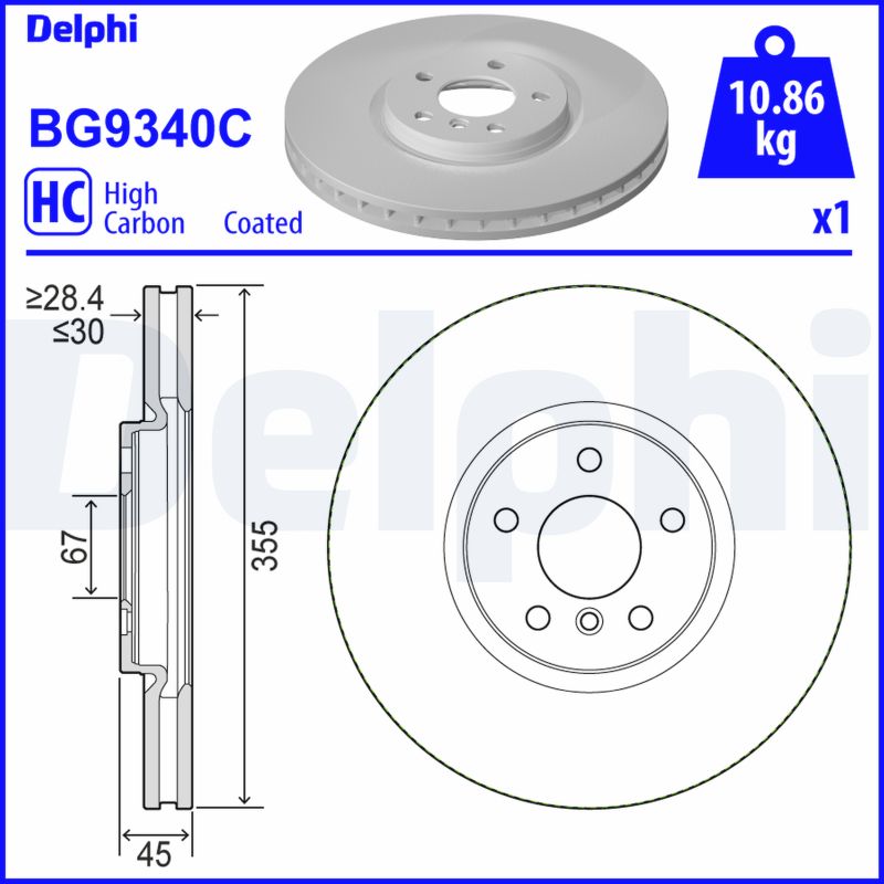 DELPHI BG9340C Brake Disc