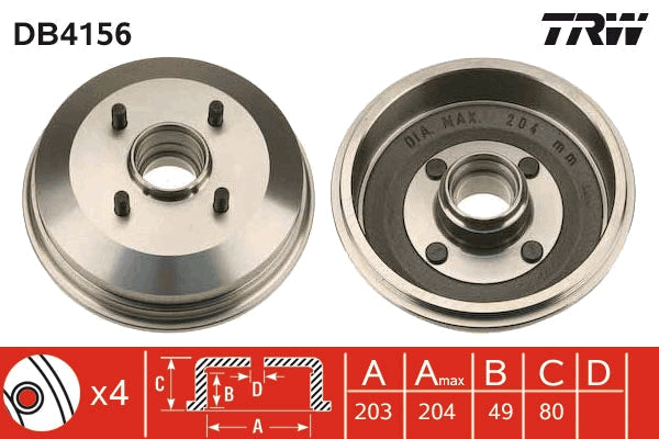 TRW MOTO DB4156 Brake Drum