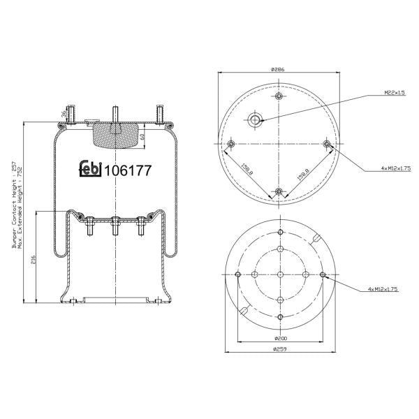 FEBI FE106177 Air Suspension Bellow