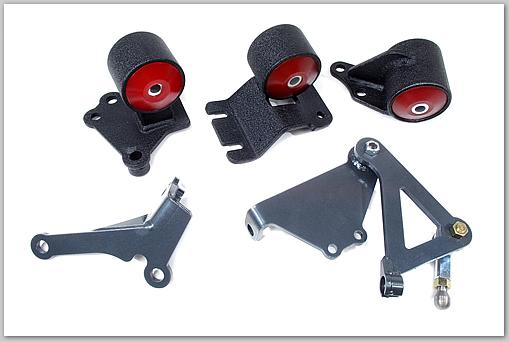 Innovative Mounts Innovative 90-93 Integra B-Series Black Steel Mounts 60A Bushings (Cable to Hydro Conversion)