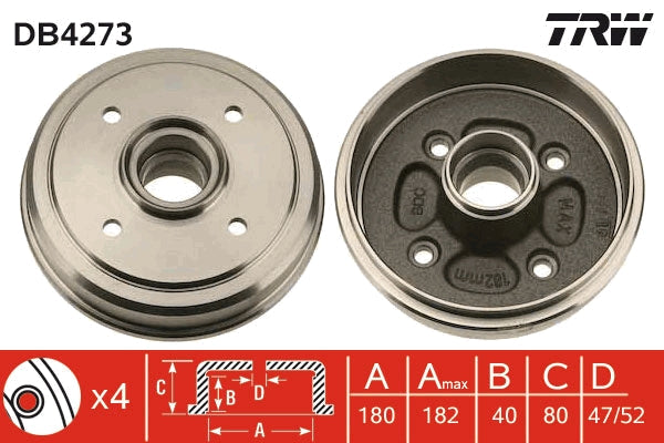 TRW MOTO DB4273 Brake Drum