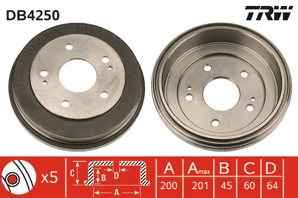 TRW MOTO DB4250 Brake Drum