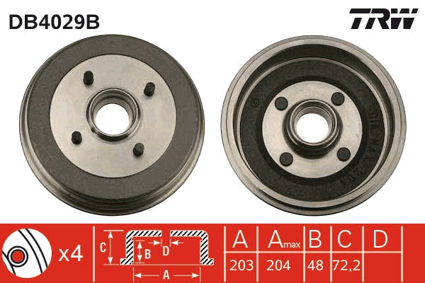 TRW MOTO DB4029B Brake Drum