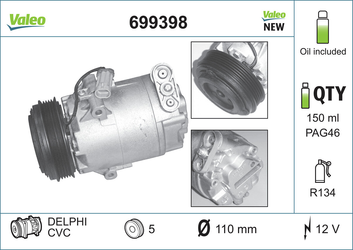 VALEO VAL699398 Air Conditioning Compressor