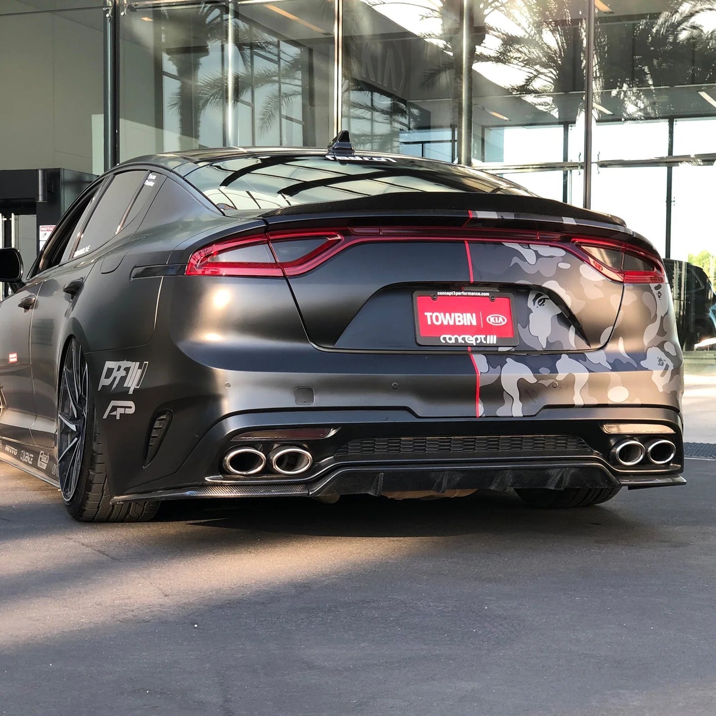 Adro A12A30-1502 KIA STINGER CARBON FIBRE REAR TRUNK LIP SPOILER V2 (2018+)