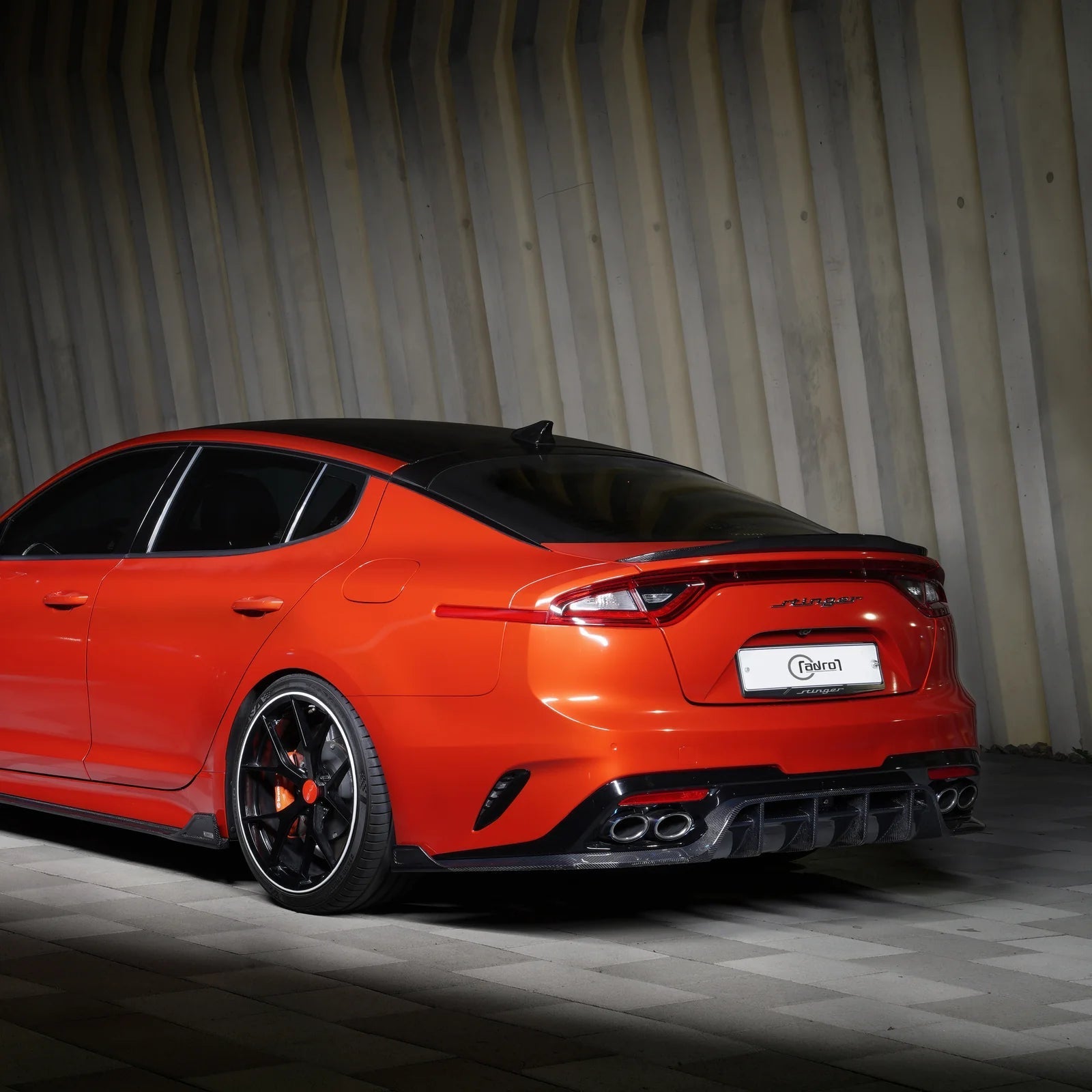 Adro A12A30-1502 KIA STINGER CARBON FIBRE REAR TRUNK LIP SPOILER V2 (2018+)