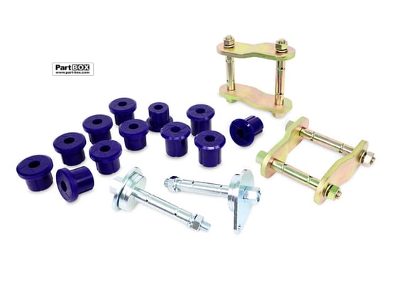 SuperPro KIT156SK Toyota Land Cruiser 74, 76, 78, 79 Series 1999-2007 Rear Leaf Spring - Bushing and Greaseable Shackle/Pin Kit