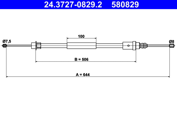 BOSCH 1987482318 Parking Brake Cable Pull