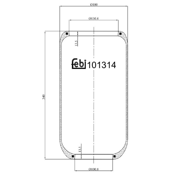 FEBI FE101314 Air Suspension Bellow