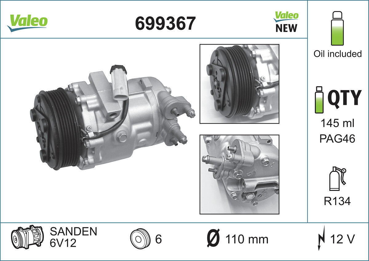 VALEO VAL699367 Air Conditioning Compressor