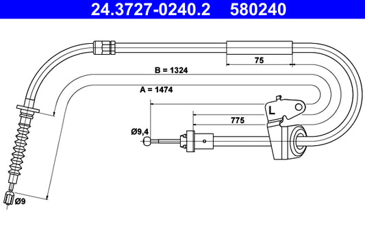 BOSCH 1987482047 Parking Brake Cable Pull