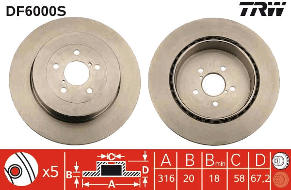 TRW MOTO DF6000S Brake Disc
