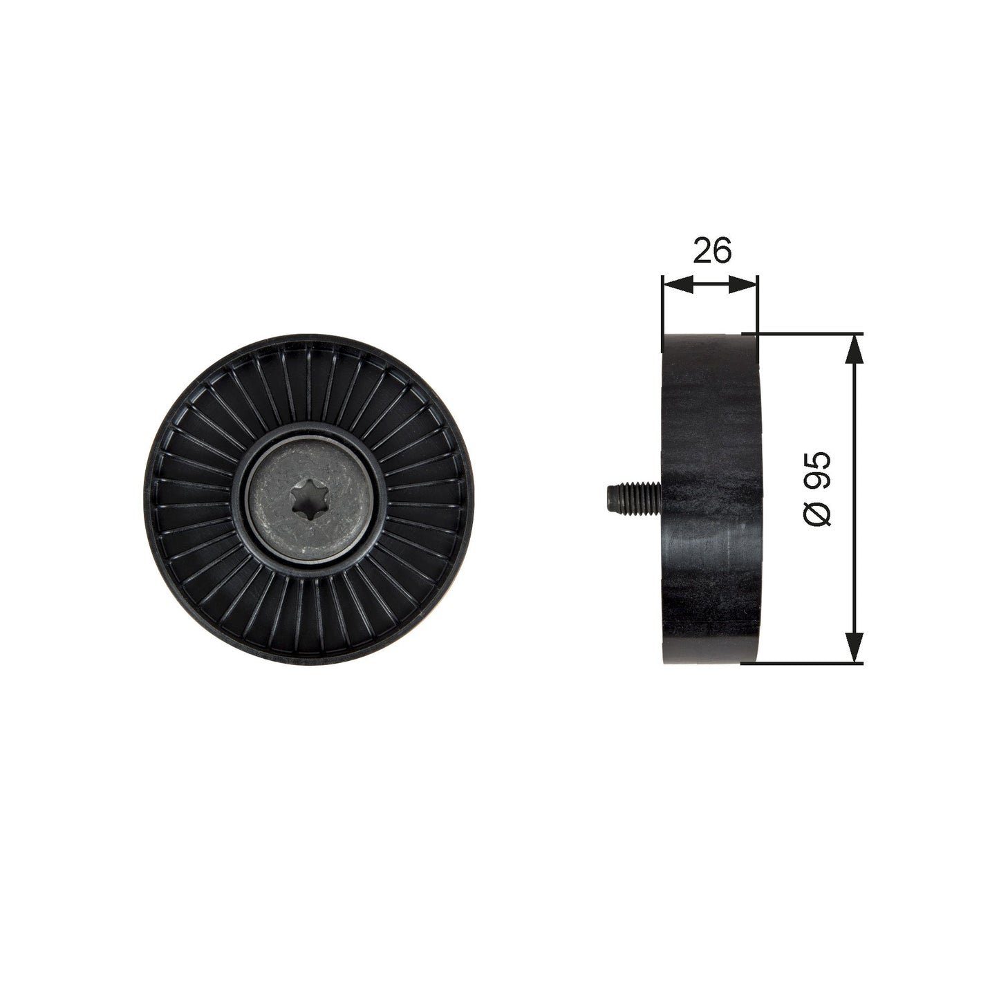 GATES GATT39247 V-Ribbed Belt Deflection/Guide Pulley