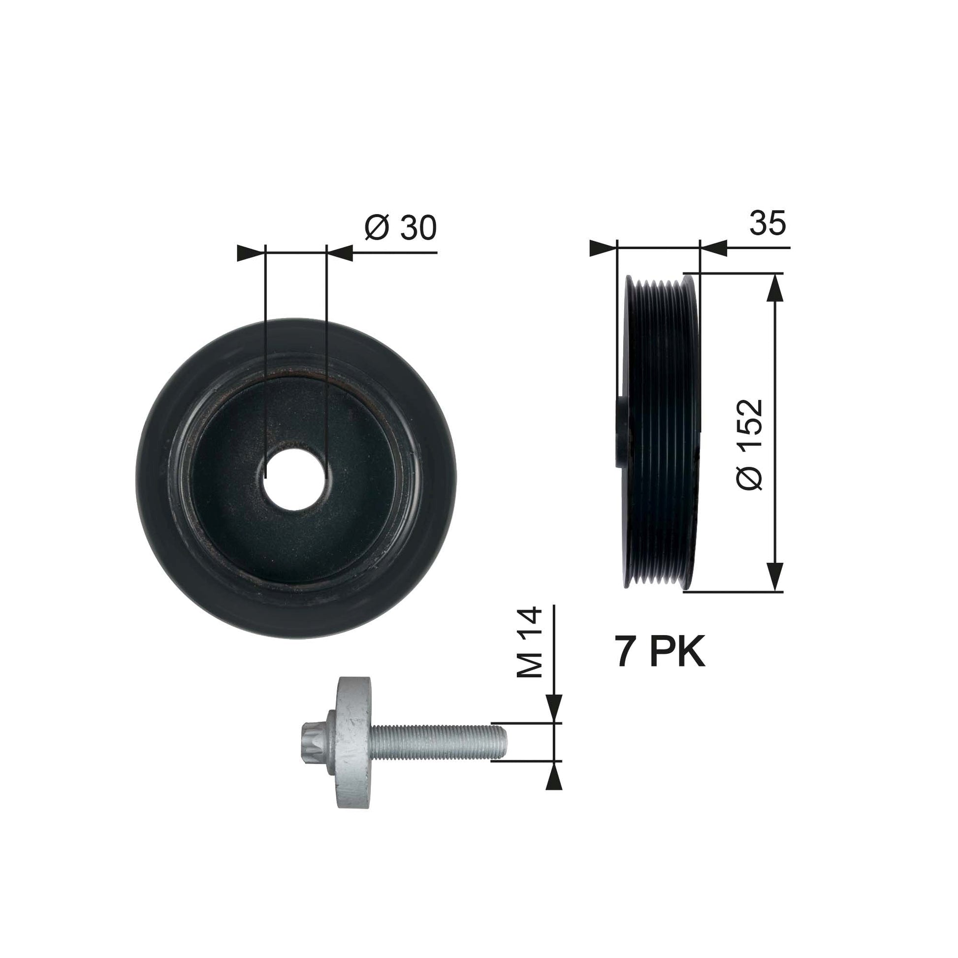 GATES GATTVD1127A Crankshaft Belt Pulley