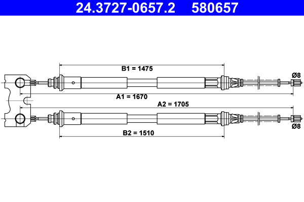 BOSCH 1987482083 Parking Brake Cable Pull