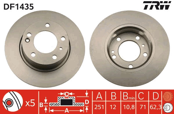 TRW MOTO DF1435 Brake Disc