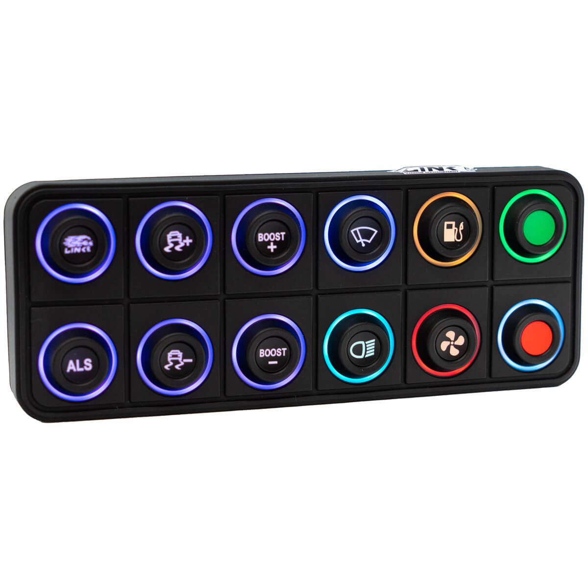 LINK ECU 101-0239 12 KEY (2X6) CAN KEYPAD WITH INTERCHANGEABLE 15MM INSERTS (SOLD SEPARATELY)