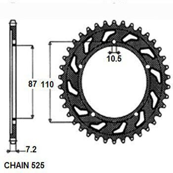 SUNSTAR SUNR1-4386-46 Chain Sprocket