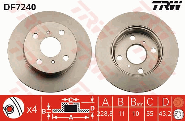 TRW MOTO DF7240 Brake Disc