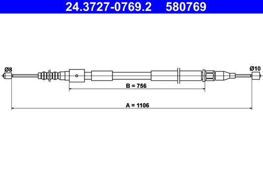 BOSCH 1987477638 Parking Brake Cable Pull