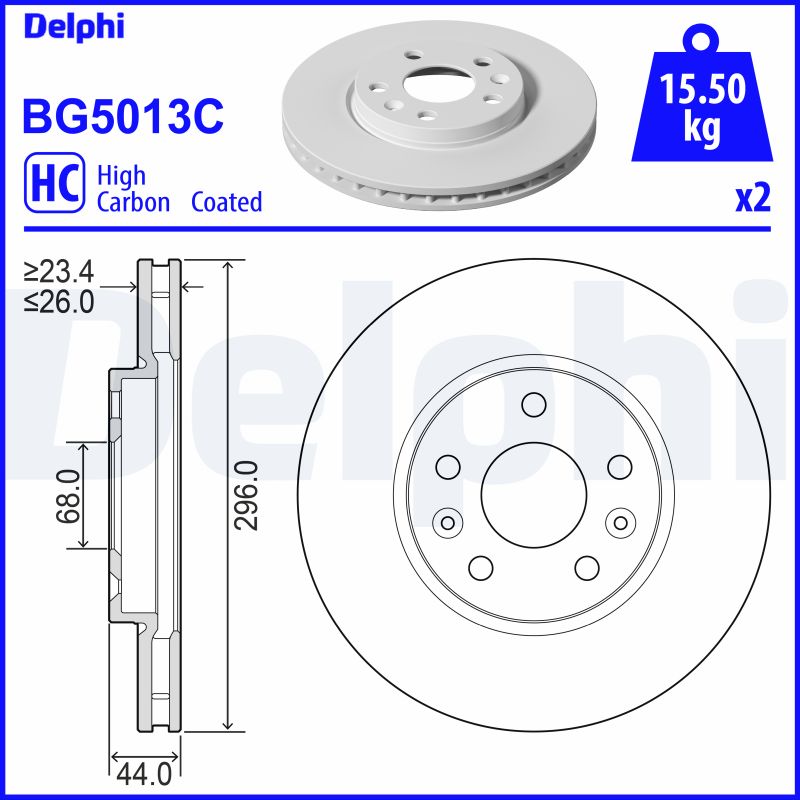 DELPHI BG5013C Brake Disc .
